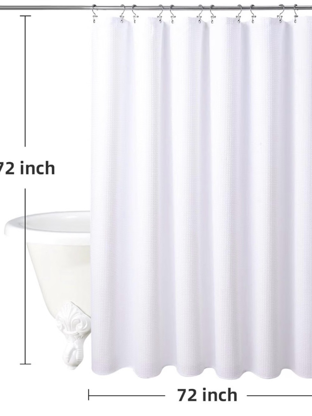 LaCyan Waterproof Waffle Shower Curtain, 258GSM Heavy Duty 3 Piece Set